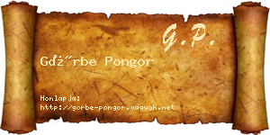 Görbe Pongor névjegykártya